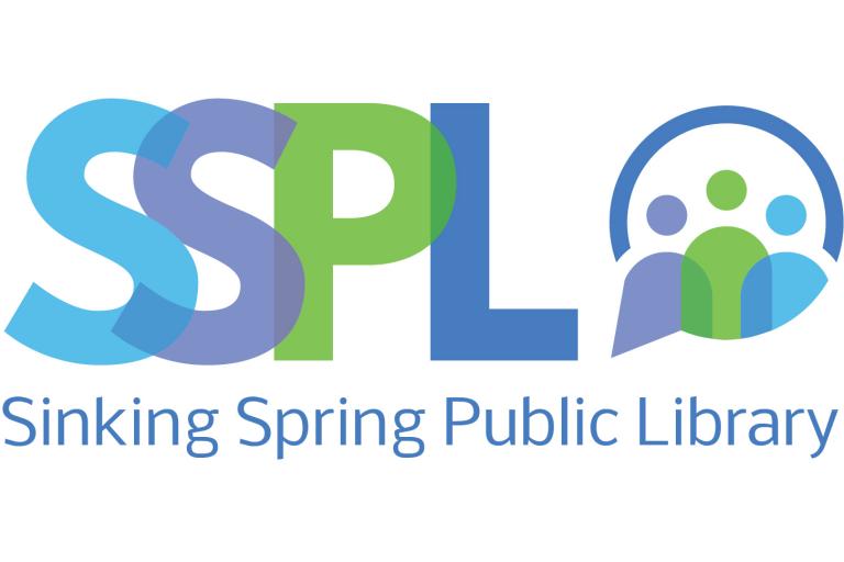 Sinking Spring Public Library abbreviations in color with three people icons together under circle