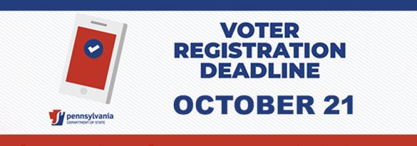 Voter registration deadline: October 21