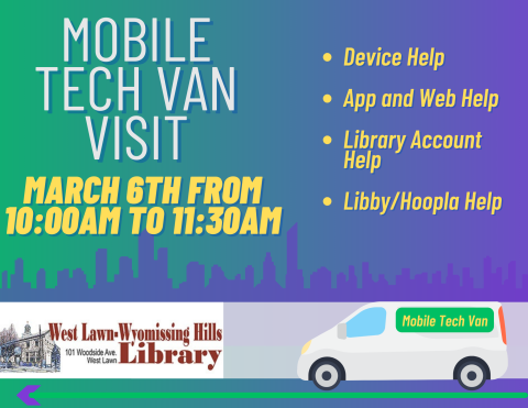 Stop by for some Tech Help from the Reading Public Library and their Mobile Tech van!