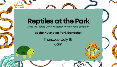 Join us for Jesse the Reptile Guy at the Kutztown Park.