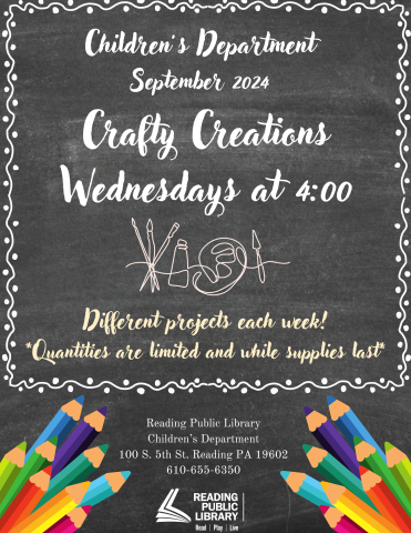 Crafty Creations on Wednesdays at 4:00