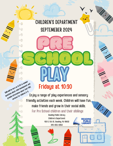 Pre School Play on Fridays at 10:30