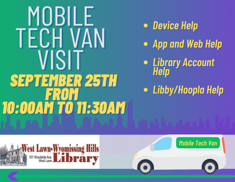 Stop by for some Tech Help from the Reading Public Library and their Mobile Tech van!