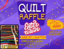 June 1st - Aug 9th* New Extended Date!!  Tickets are $10 Each - ON SALE NOW!  The Drawing will be held Aug 12th at 6:30PM  All proceeds benefit the Spring Township Library  The quilt measures 55"x69"  The quilt was made and donated by Libby McGuire, a member of the Friends of The Spring Township Library