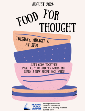 Food for Thought on Tuesday, August 6 at 3:00