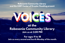 image of teenagers holding hands behind VOICES in rainbow letters