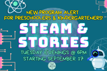 steam & stories info on turquoise background