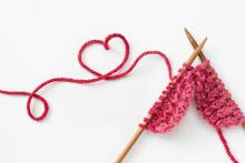 Knitting needles and yarn