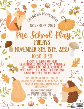 Pre School Play - Fridays at 10:30.